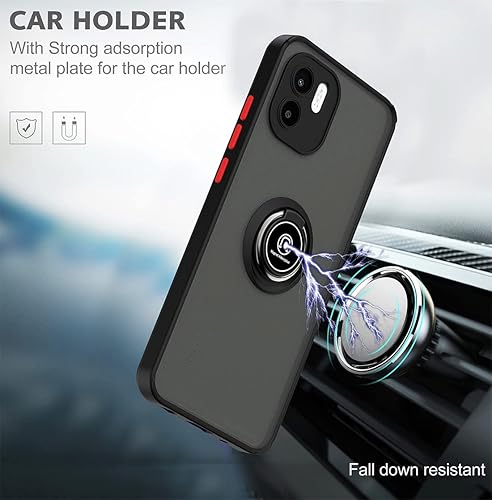 Miniatura 4 de QUIETIP Funda compatible con Huawei Nova Y61, TPU + policarbonato duro a prueba de golpes, anillo magnético para montaje en coche, cubierta de