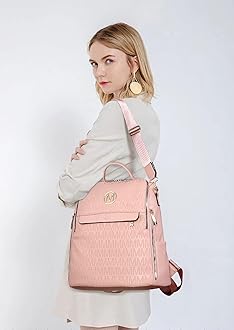 MKP COLLECTION Women Fashion Backpack Purse Multi Pockets Anti-Theft Rucksack Travel Shoulder Bag Handbag Set 2pcs