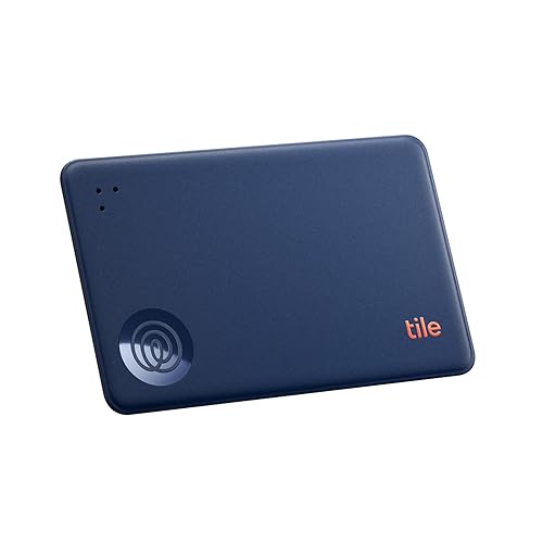 Tile by Life360 Slim - Wallet Finder, Bluetooth Tracker and Item Locator for Luggage Tags, Passports and More. Both iOS and Android Compatible. Phone Finder. 1-Pack (Navy Blaze) - 1-Pack - Navy Blaze