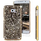  Galaxy S6 caso, belleza NSSTAR bestdeal brillante chispa con brillantes Handcraft cristal plástico duro [brillanntes catgift] cellbell en carcasas para Samsung Galaxy S6 G920 2015 versión, Diamond: Gold, Samsung Galaxy S6