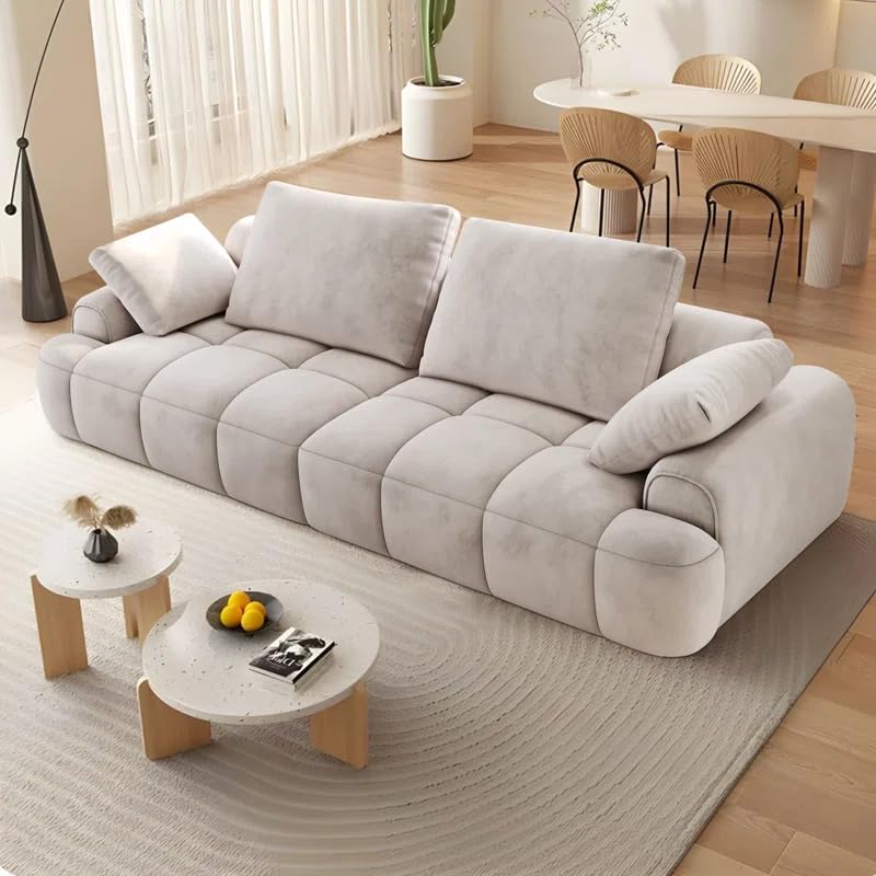 Image of LEGACY OF COMFORT Irmak 85.83'' Upholstered 3 Seater Sofa Three Seater Sofa for Living Room Hotels & Offices (Beige)