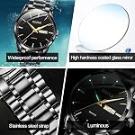 Men's Casual Stainless Steel Watch, Big Face Round Analog Quartz Watch with Day and Date, Classic Waterproof Simple Dial Dress Watch for Men, Gold Silver Black Band