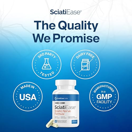 Miniatura 9 de Alivio del nervio ciático de máxima fuerza, suplemento del nervio ciático con ácido alfa lipoico de 300 mg, guisante, complejo de vitamina B - 6