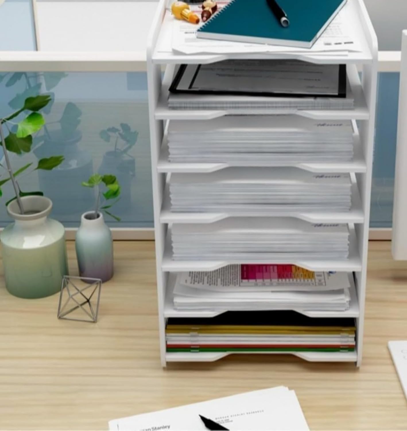 送料無料】 【国産】【完成品】A3判書類整理ケース 床置型 スチール製 ホワイト 幅953×奥行400×高さ880mm SE-A3W-P218S 収納ケース  レターケース 書類ケース 書類整理棚 オフィス収納の通販 ｜ オフィス家具通販の【オフィスコム】 QINMOZH A3 サイズ 組み立て式 大容量 環境保護複合材 卓上収納 書類ケース レターケース トレー 横型 (4階)