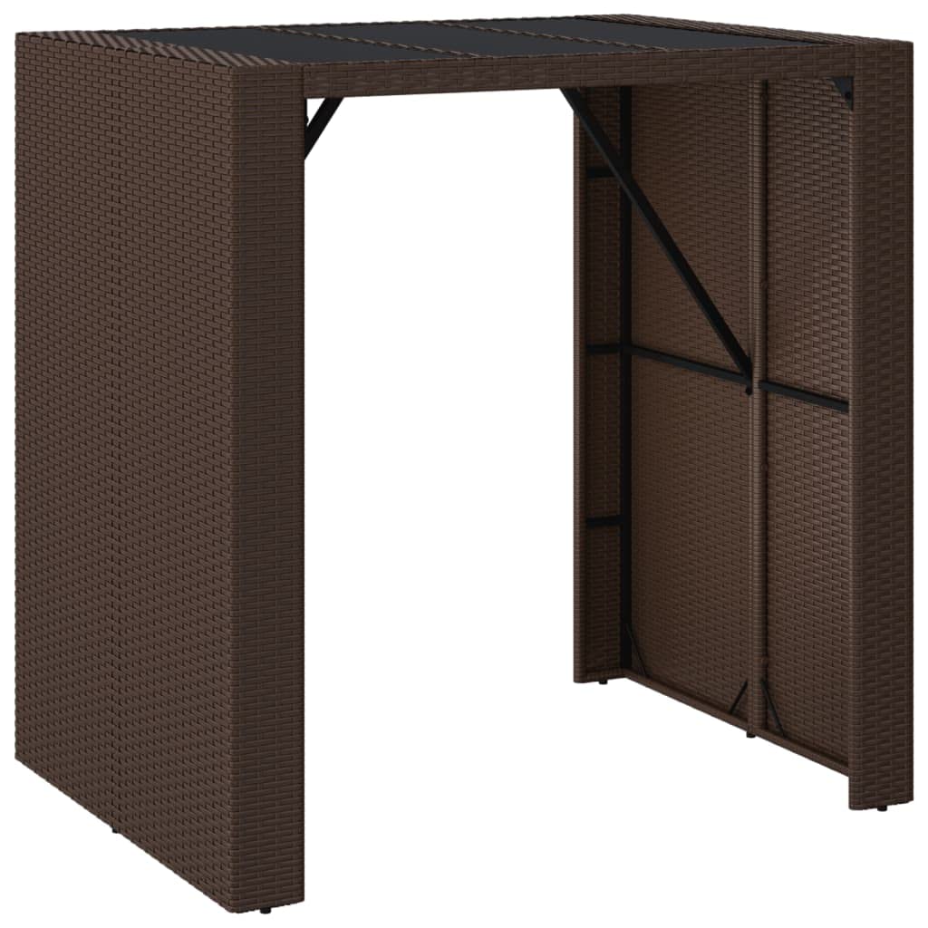 Juego de muebles de jardín de 5 piezas con cojines de ratán marrón, para terraza, balcón y jardín, sofá de exterior resistente a la intemperie con grupo de comedor, banco, taburetes y cómodos