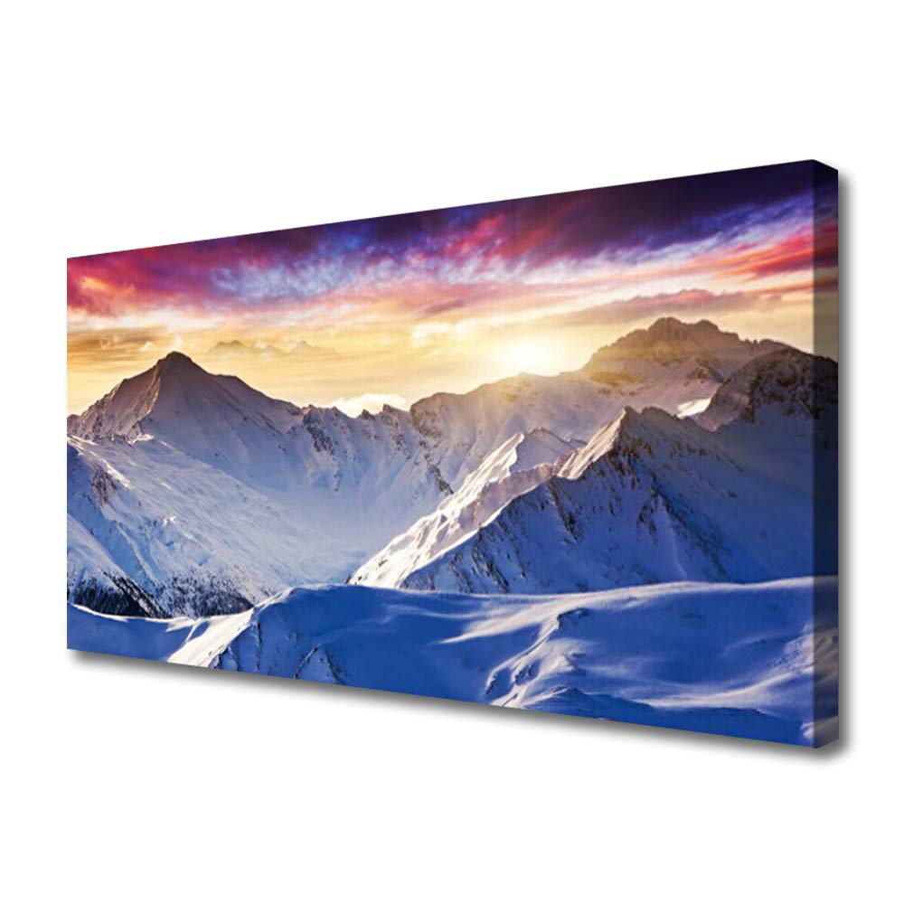 Toile imprimée 100x50cm de montagnes - Tableau décoration murale Tulup
