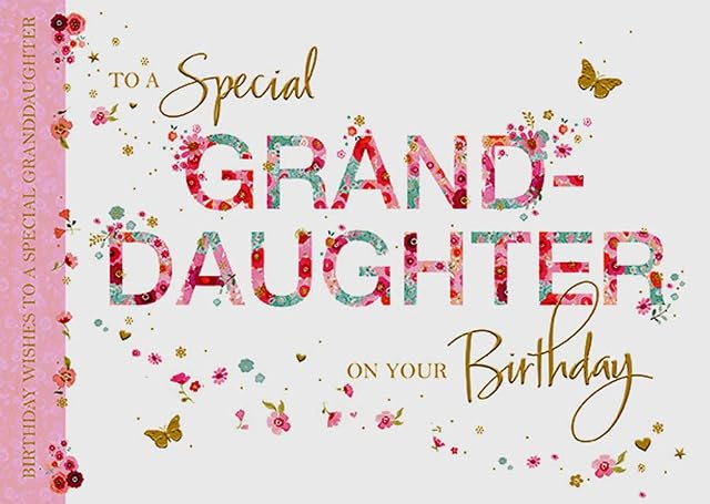 to a Special Grand-Daughter on Your Birthday Card ~ Medium 6"x9" Landscape Style Card