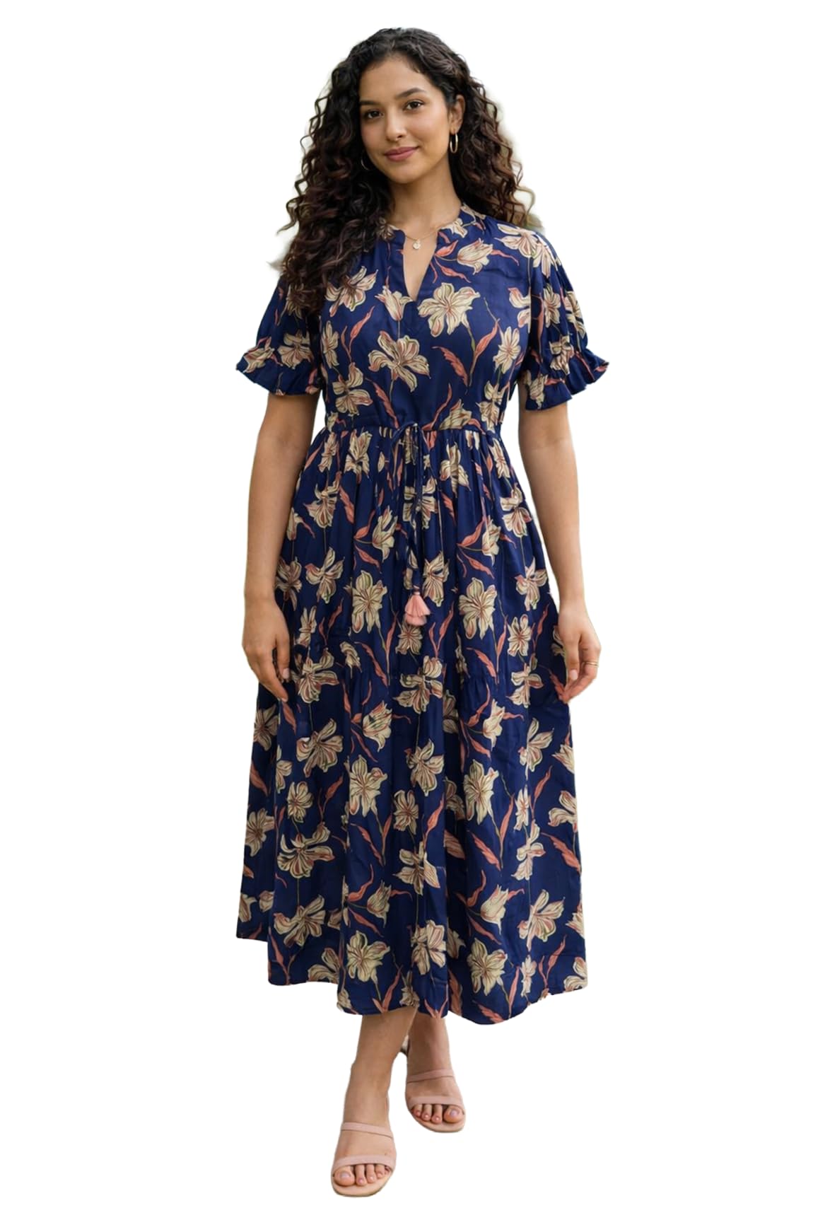 rajnandini Women's Pure Cotton Jaipuri Printed Gown (JOPLJPR140SS26-P_Blue_P)-picture-26