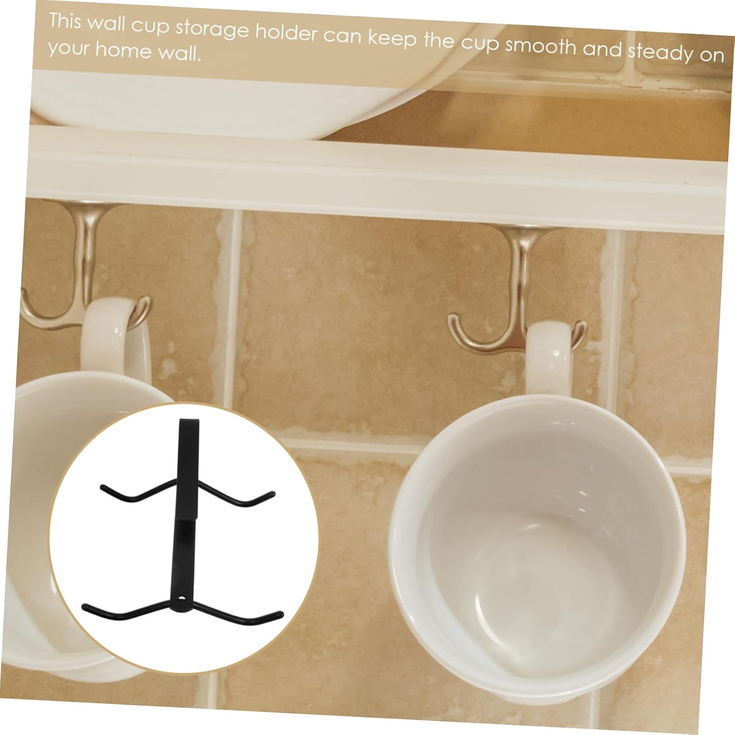 Stainless Steel Wall Mounted Cup Holder Rack for Teacups and Cups