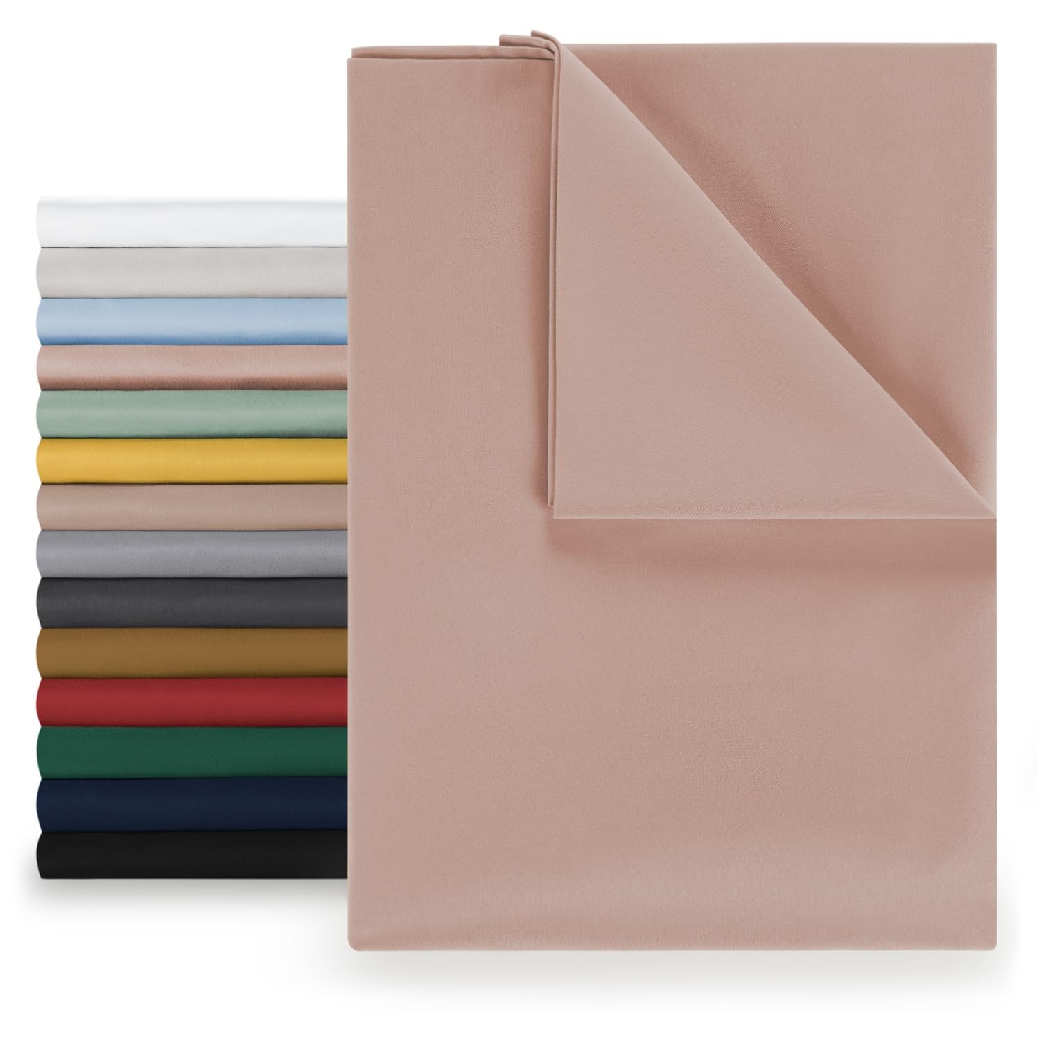 Blumtal Basic Bettlaken 220 x 275cm - Pflegeleichtes Betttuch aus weichem, gebürstetem Mikrofaser-Gewebe, ohne Gummizug, Rose