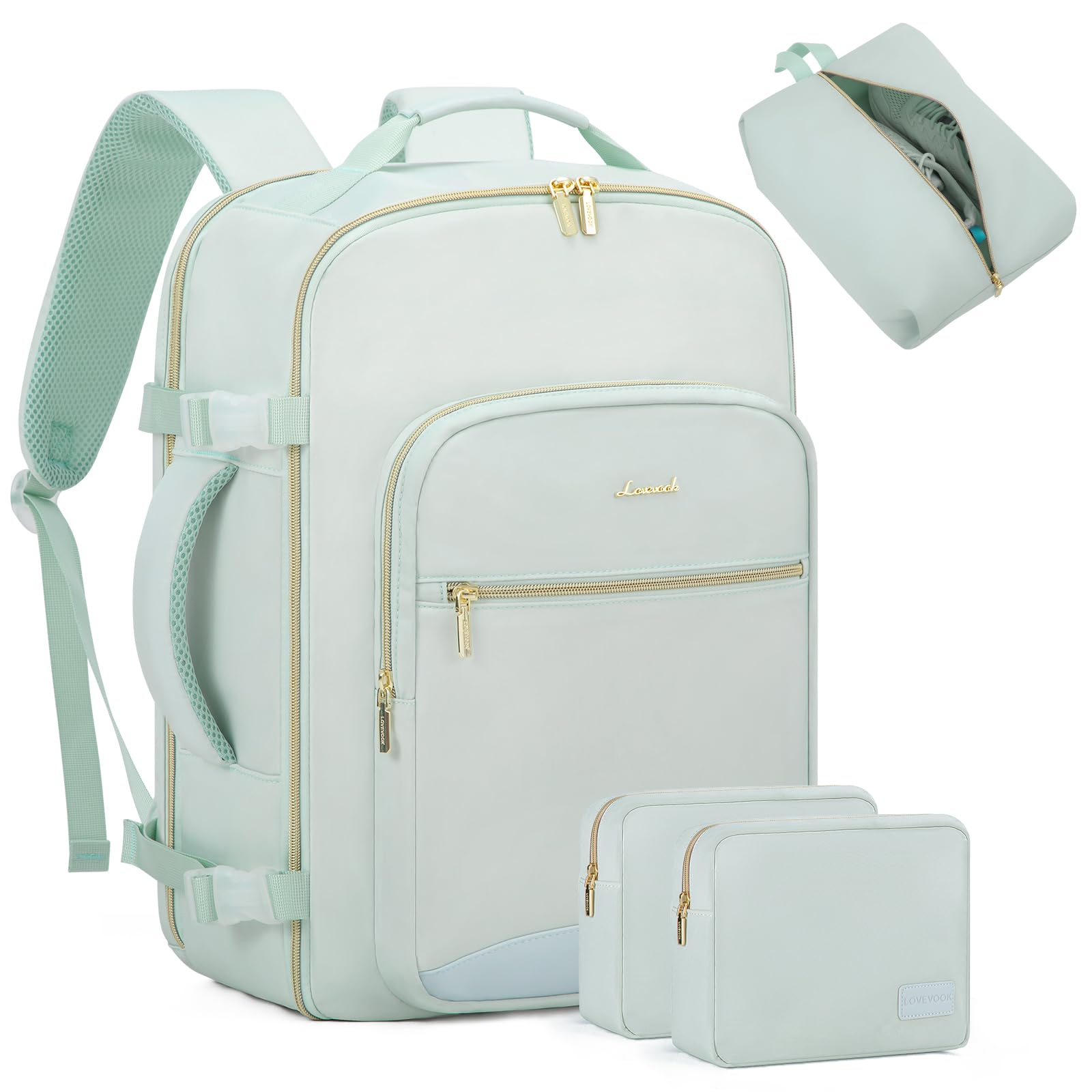 LOVEVOOK 40L Travel Backpack for Women Men,Waterproof Airline Approved Carry On Luggage Travel Essentials,TSA Carry On Backpack Personal Item Travel