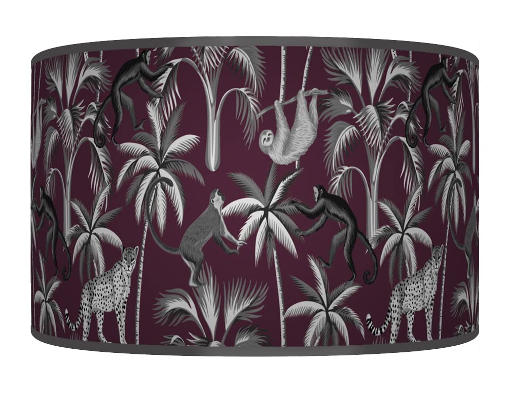 New Tropical Jungle Lampshade Purple Plum Grey Ceiling Light Drum Handmade Lamp Shade Floor Table or Ceiling Pendant Light Shade dz147 (50cm(20")