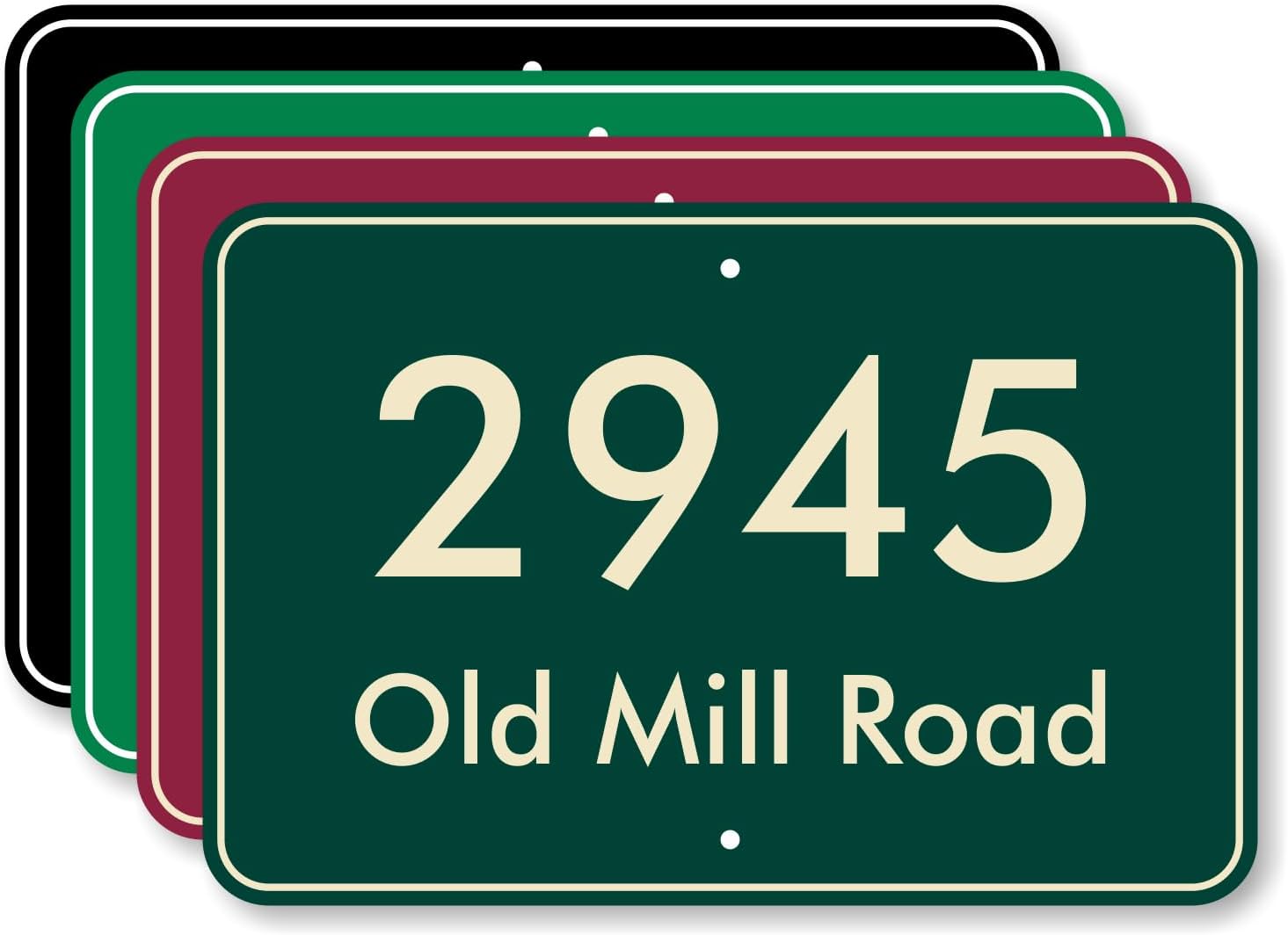 SmartSign Custom Designer Home Address Sign - Personalize House Number And Street Name, 12"x18" Dome-Top Plaque for Outside, Door, 120 mil Rust-Free ACM w/Overcoat, Reflective Option, USA-Made
