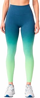 Khwaish Store Women High Waist Gradient Ombre Pattern Gym Compression Legging Tight Yoga Pants Ankle Length Workout Exerci... Price In India