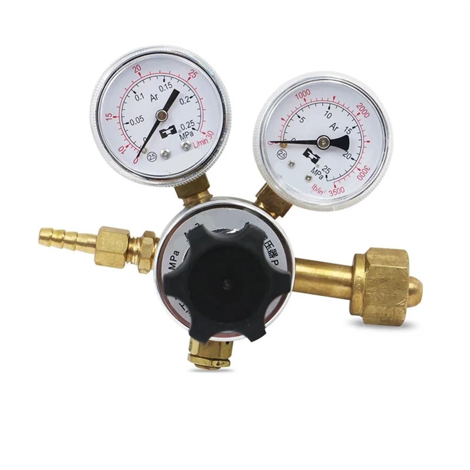 Argon Gas Pressure Regulator Brass Valve Body