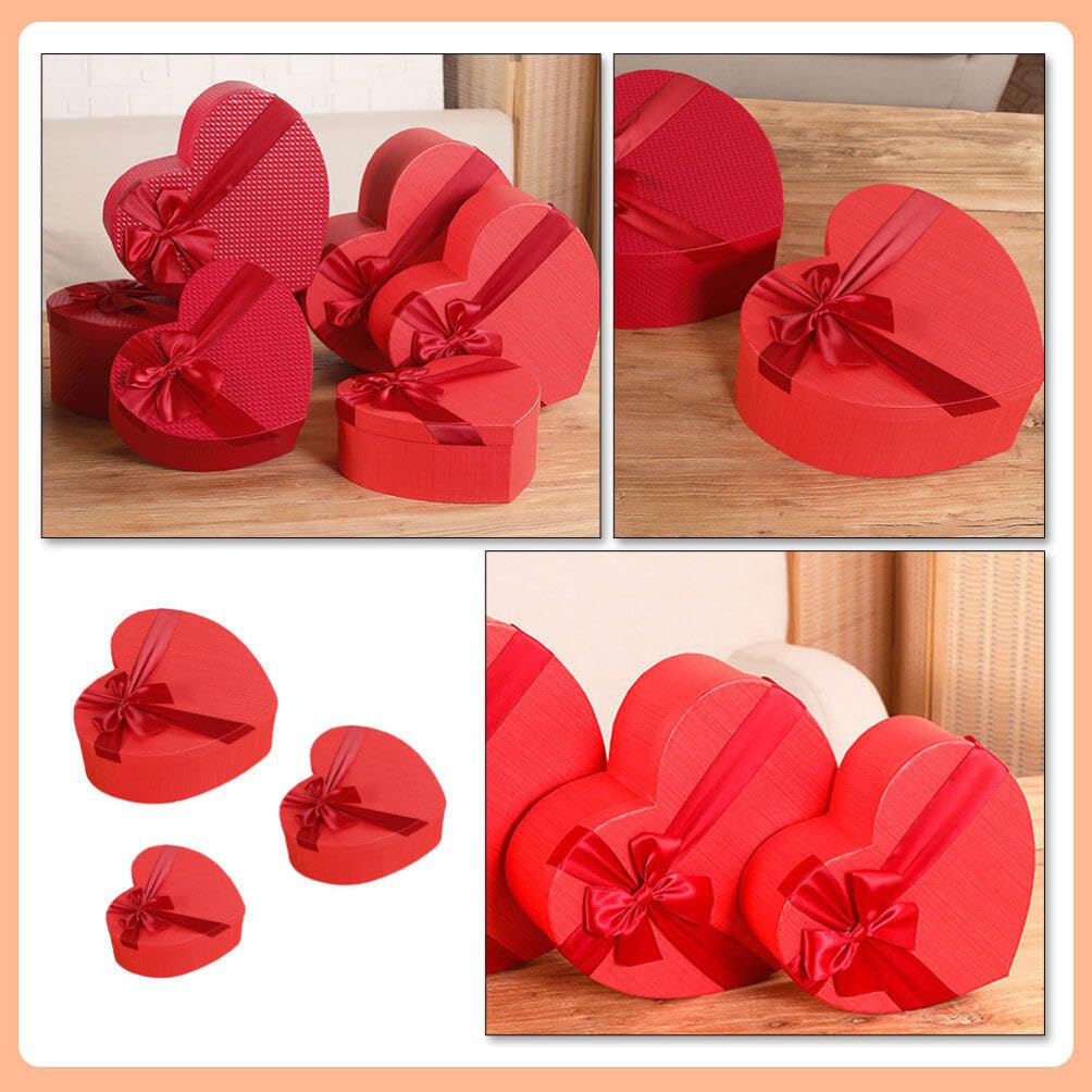 SHERCHPRY Herzförmige Geschenkbox 3 Stück aus Papier für Valentinstag Weihnachten Elegant und Praktisch