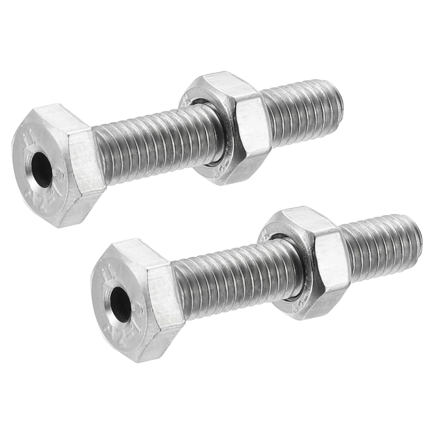 M6x30mm Hollow Screw Bolts External Hexagon Fasteners with Nuts, 304 Stainless Steel Pack of 2