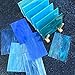 LITMIND 12 Sheets Blue Stained Glass Variety Pack, 4 x 6 Inch Smooth Opaque Art Glass for Mosaic Crafts, DIY Art Projects & Supplies