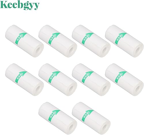 Miniatura 2 de Keebgyy Mini impresora de recibos con calcomanías, impresora de bolsillo portátil, papel de impresión térmica sin tinta que incluye 5 rollos para