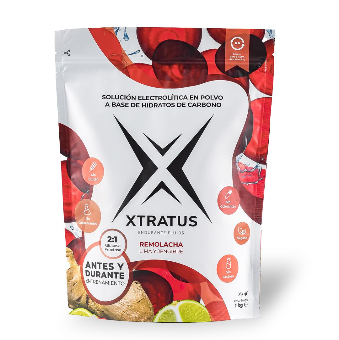 Bebida Deportiva Antes Durante Entrenamiento Con Nitrato De Remolacha Mezcla Carbohidratos 2 1 Electrolitos Natural Sin Aditivos 1Kg XTRATUS