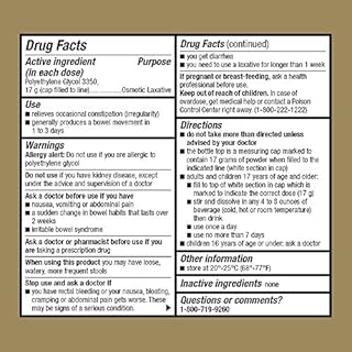 GoodSense ClearLax, Polyethylene Glycol 3350 Powder for Solution - Osmotic Laxative for Constipation Relief, Unflavored, 8.3 oz