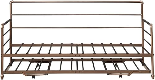 Miniatura 8 de Sofá cama individual con nido, cama de día con cama nido, cama nido doble desplegable de altura ajustable para niños, adolescentes, adultos,