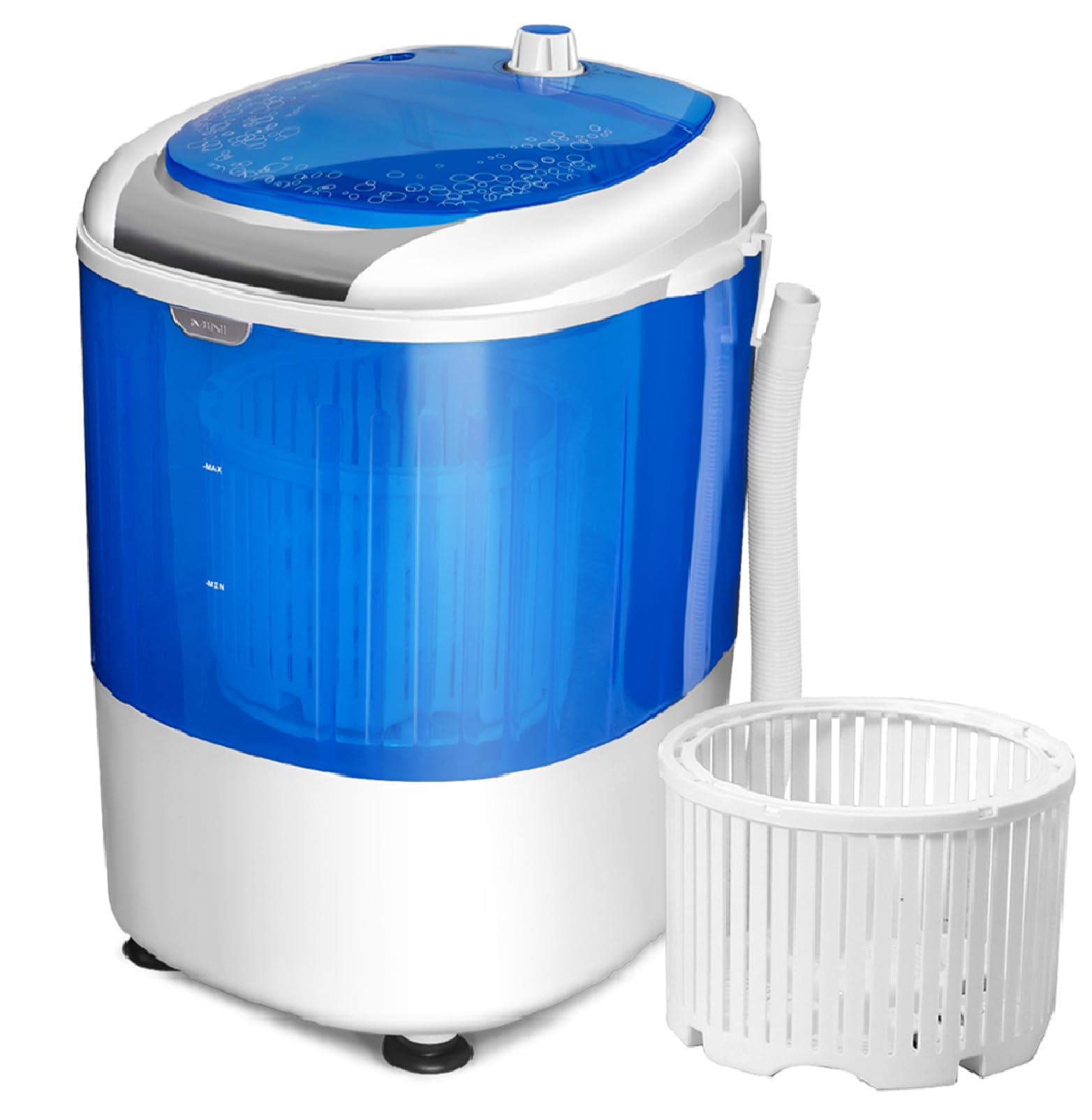 COSTWAY 2,5 kg Lavadora Portatil, 170W Mini Lavadora Semiautomática con Centrifugador para Camping, 2 en 1 Lavadora Pequeña con Pulsador y Bañera Giratoria para Viajes y Caravanas Camper