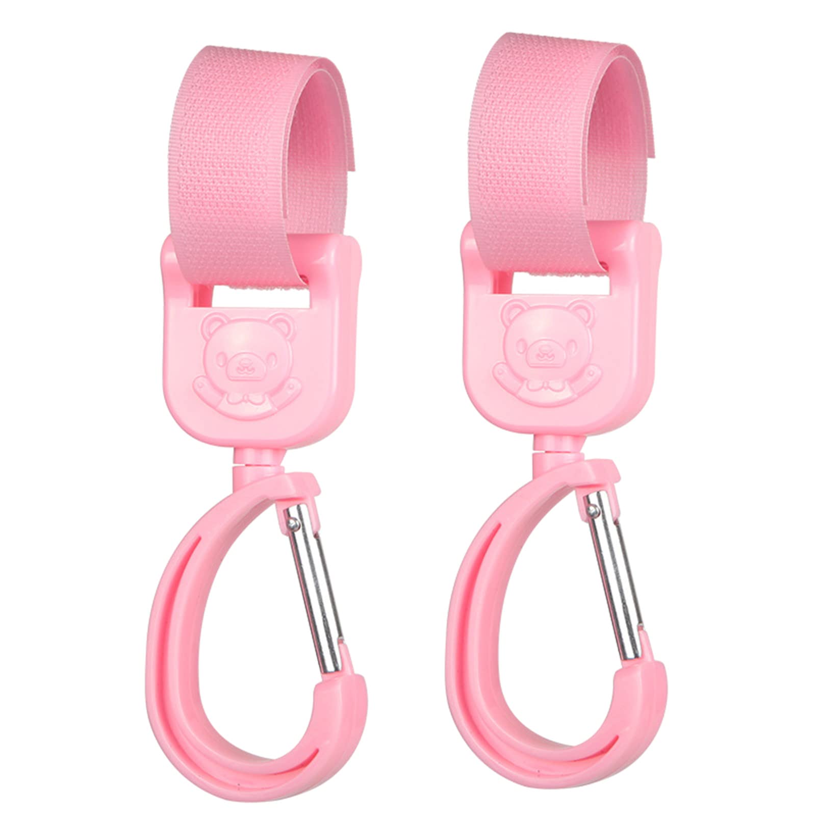 Bestvisse 2 Pcs Hooks Clips 360 Degree Rotate Hooks Bag Hanger for Hanging Diaper Bags, Stroller