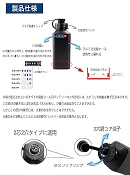 Amazon.co.jp: POVNAS 電動リール用 互換バッテリー 4500mAh LED