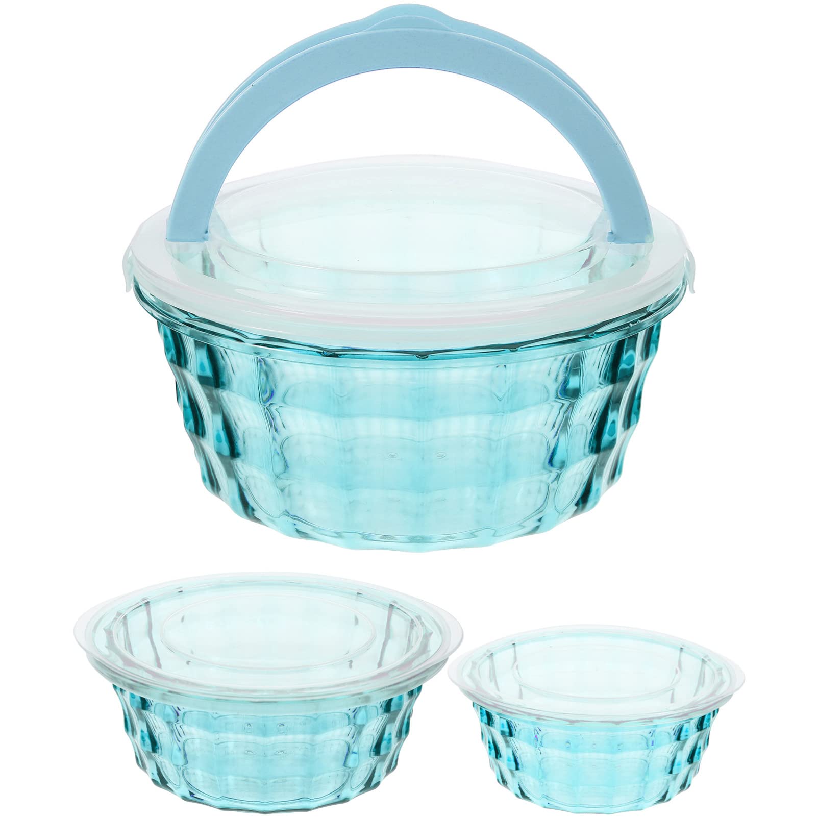 Kichvoe Bento Kasten 3stücke Blau Ps Pp Silikon Satz für Snack und Reis