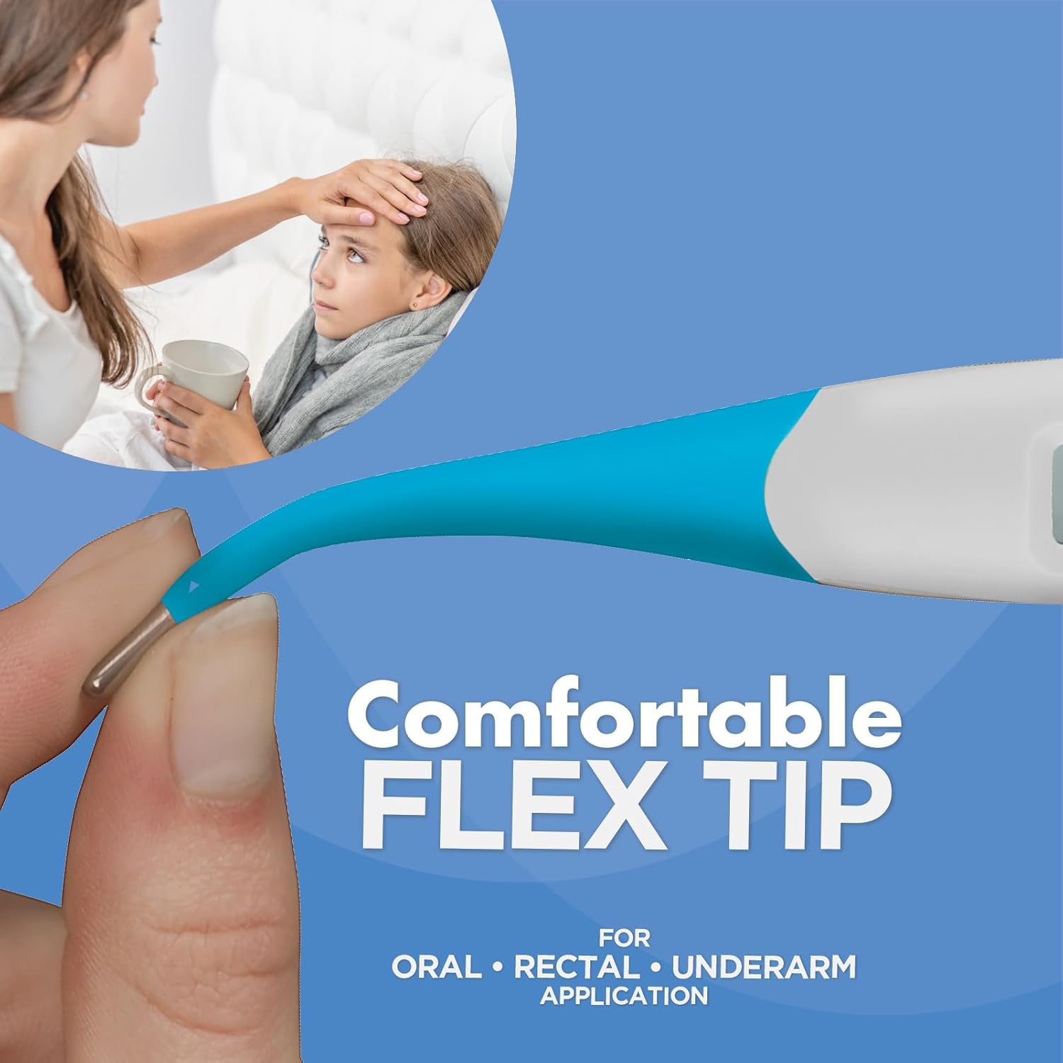 Healthwise Digital Thermometer | 10-Second Readout | Feverline Indicator | Flexible Tip | Hygienic Water-Resistant Easy Cleaning | Storage Case + Probe Covers Included 10 Second image 5 of 8 B0D71TD72Z