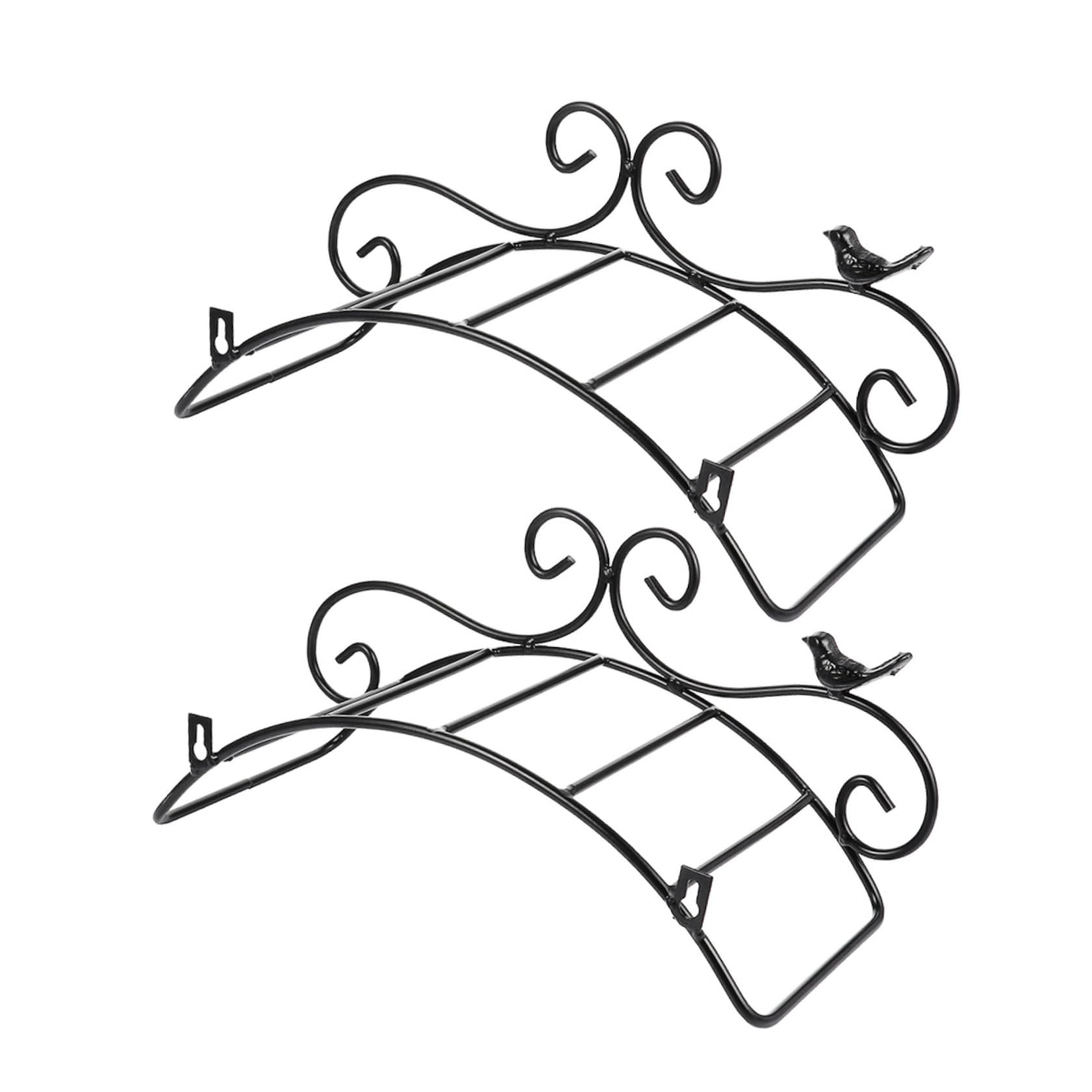 Happyyami Wandmontierter Gartenschlauchhalter mit Hoher Tragfähigkeit 2 Stück zur Schlauchaufbewahrung aus Eisen Schwarz und Elegantem Antikem Stil für Innen und Außenbereich
