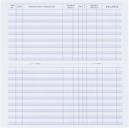 Miniatura 3 de Paquete de 20 registros de cheques, registros de cheques para personales, registros de transacciones en blanco para bancos personales o comerciales,