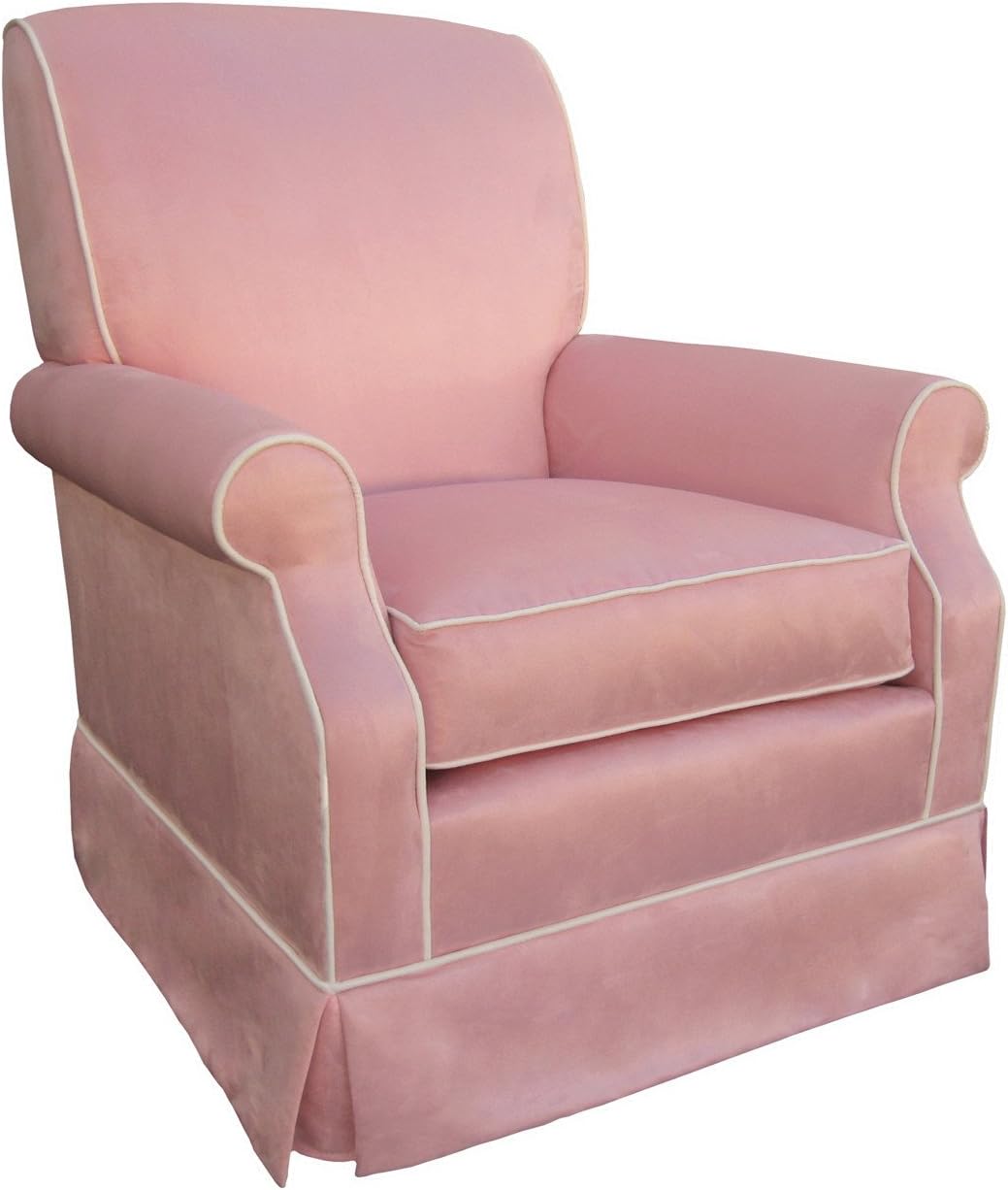 Angel Song Faux Suede - Pink Club Adult Rocker Gldier Chair - Foam Filled
