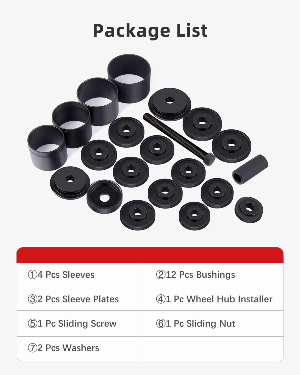 23 Pieces Wheel Bearing Press Kit for Front Wheel Drive Bearing Removal & Installation Wheel Bearing Puller Tool Set with Storage Case