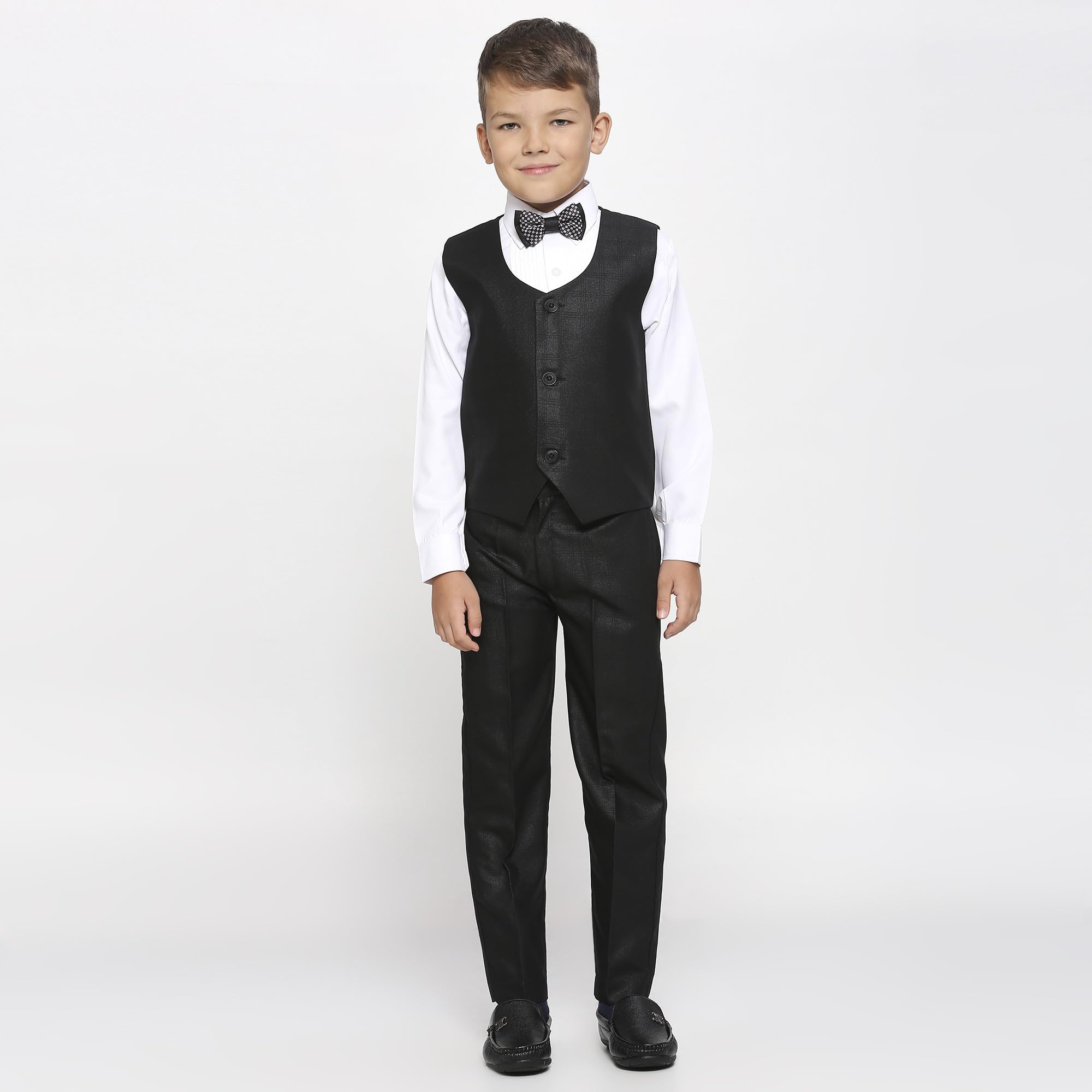 KIDS ISLAND Boys Black 5 Pcs Coat Suit | KI_047_8167_BLK_3 4