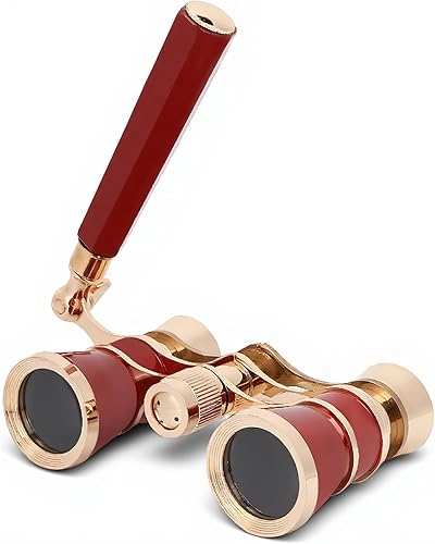 Opera - Prismáticos para gafas, telescopio de teatro de 3 x 25 pulgadas con mango plegable, mini binocular compacto ligero para conciertos, teatro,
