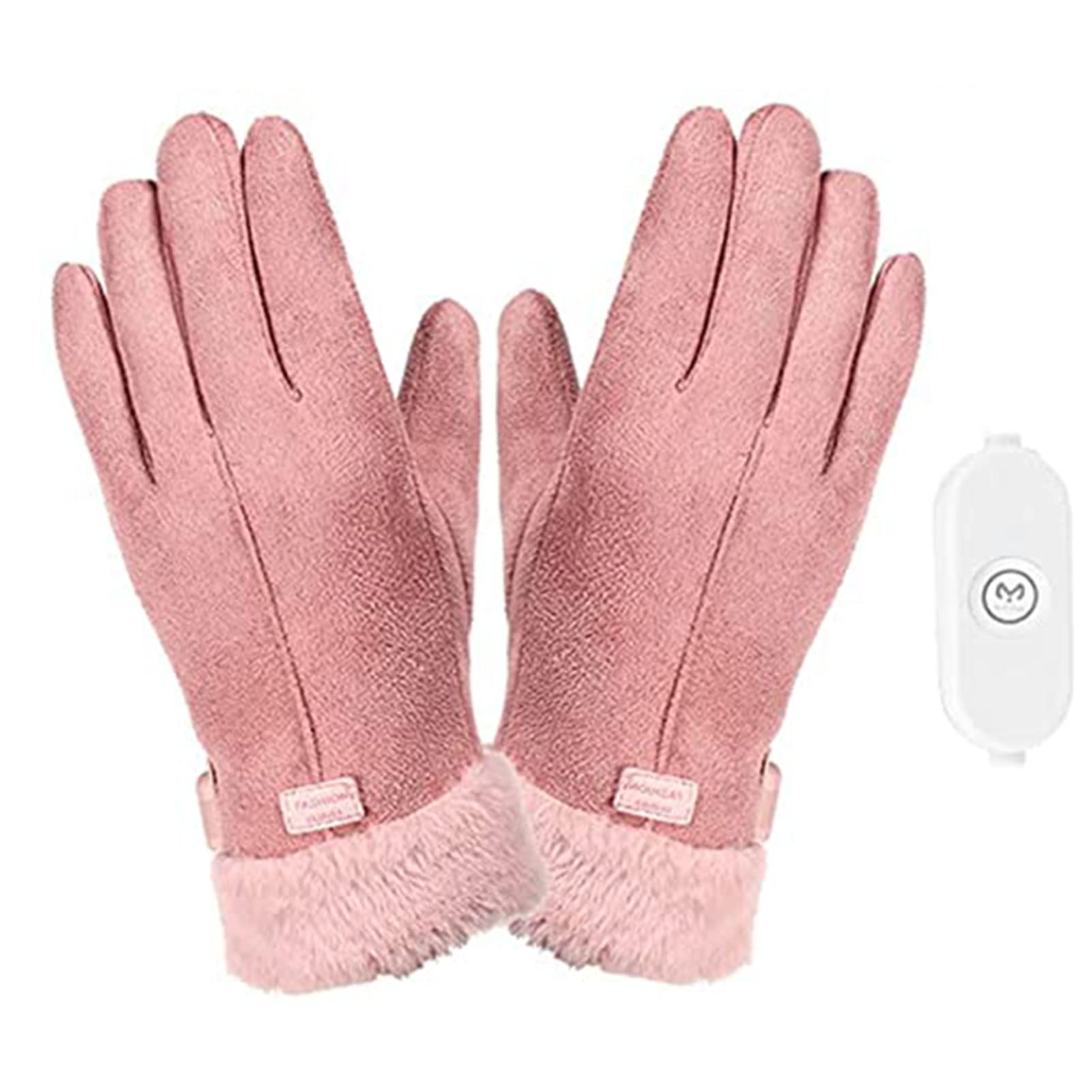 QASD Women Heated Gloves, Waterproof Electric Hand Warmers Rechargeable Battery Warming Gloves, Winter Gloves for Motorcycle Riding Thermostat