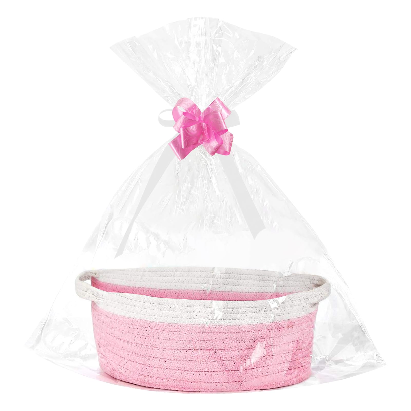 Boensi Lege geschenkmanden, 38 x 28 x 12 cm manden, geweven geschenkpakket met rieten mand, strikken,cellofaanzakjes en wenskaart voor Kerstmis, verjaardag, bruiloft, paascadeau, afstuderen
