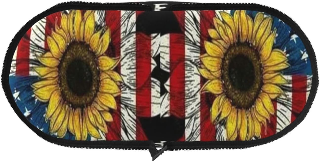 American Flag Sunflower Portable Pet Purse Carrier Sling, Hands-Free Travel Dog and Cat Carrier for Small Dogs and Cats