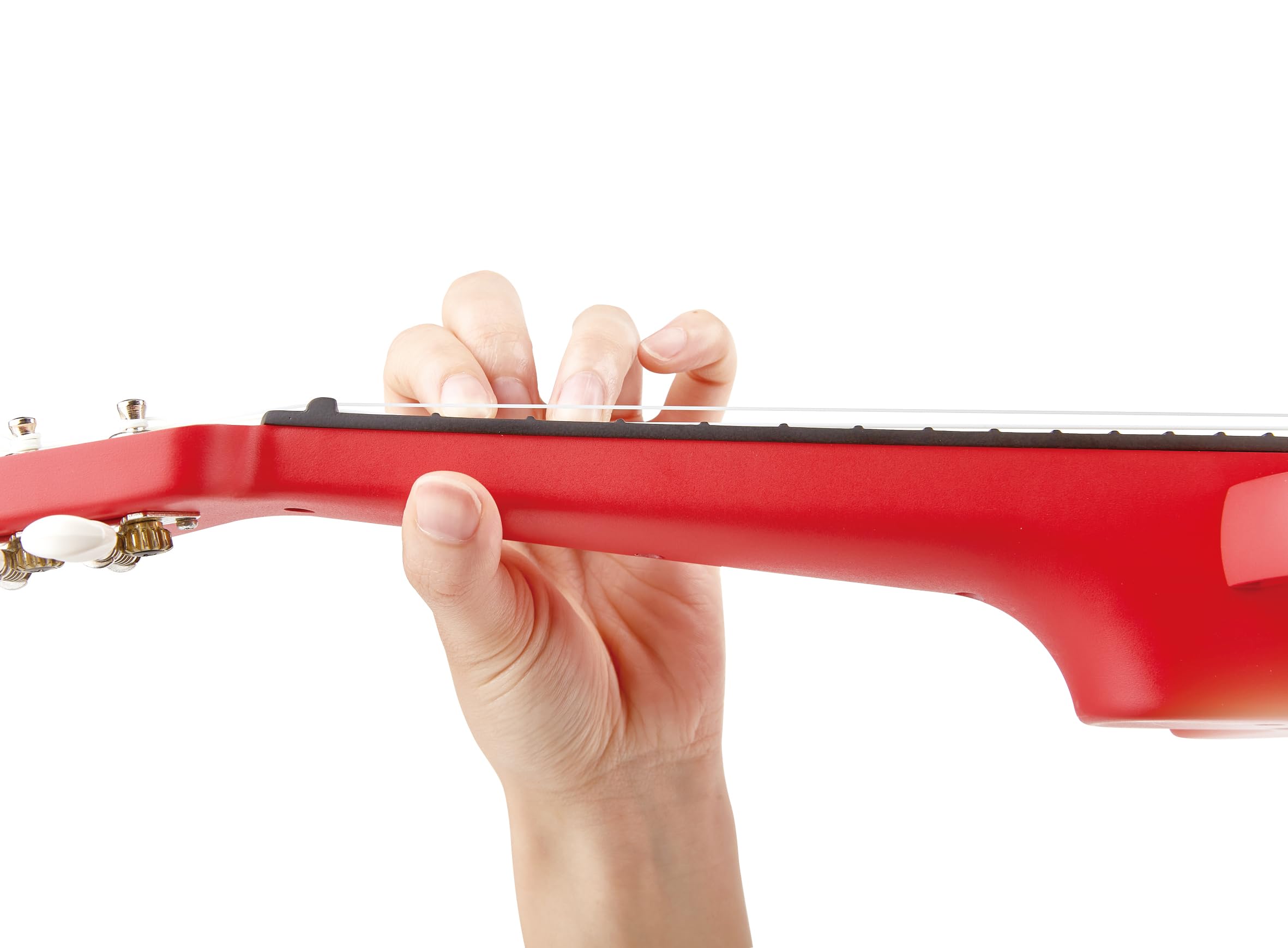 Hape Learn with Lights Ukulele-Red , Electric with Tunable Strings & Guiding Lights , Ukulele for Kids 3 Years and Up