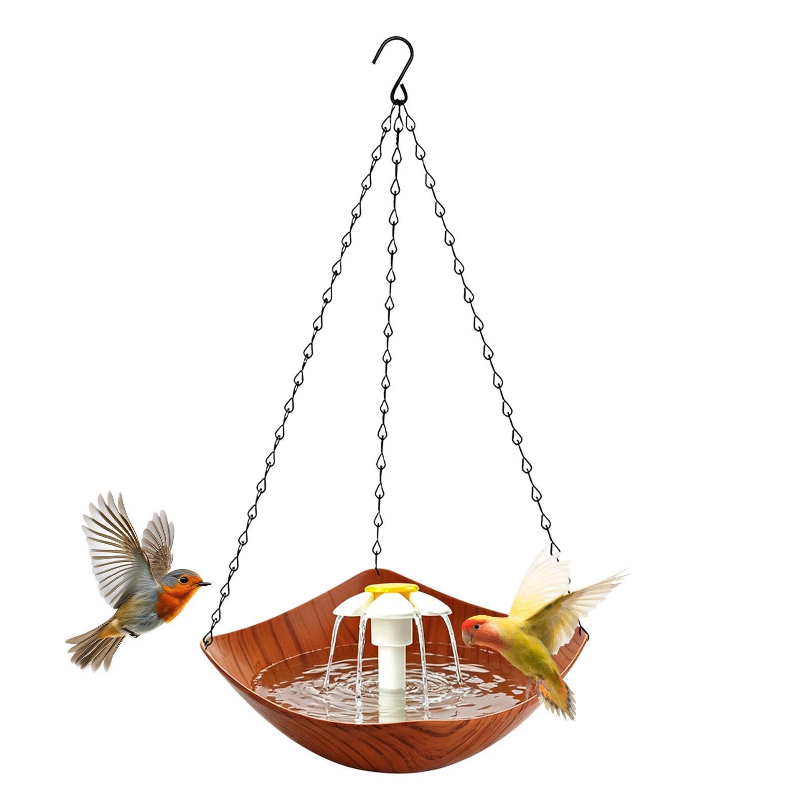 Bebederos para Aves de Exterior Colgante con Bomba Solar | para Pájaros de Patio para Exterior Jardín Patio Trasero Césped Árbol Granja Parque