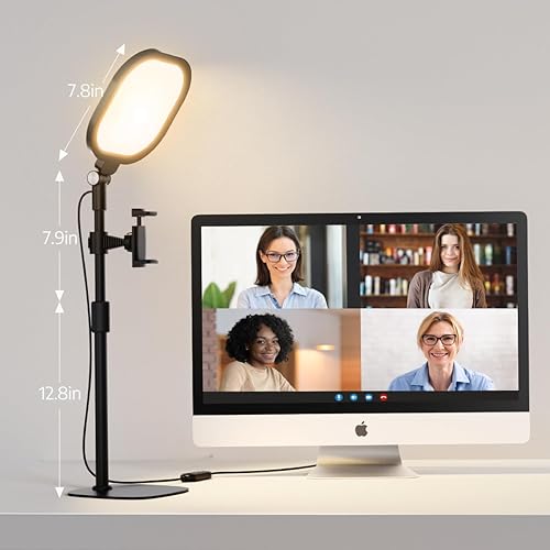Miniatura 4 de Iluminación de videoconferencia de escritorio para reuniones de zoom, computadora, laptop, trabajo desde casa con luz suave natural, brillo