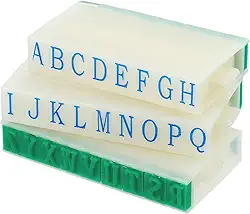 Generic Carimbo de letra destacável, plástico de 9 mm, fonte de 26 dígitos, tamanho 3, alfabeto A-Z, conjunto de combinação para cartão, etiqueta, scrapbook, artesanato, ensino