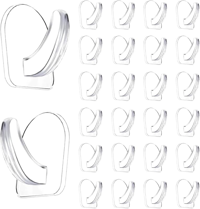 24 Pieces Small Seamless Clear Adhesive Wall Hooks for Hanging, Transparent Sticky Hooks for Bathroom Bedroom Kitchen