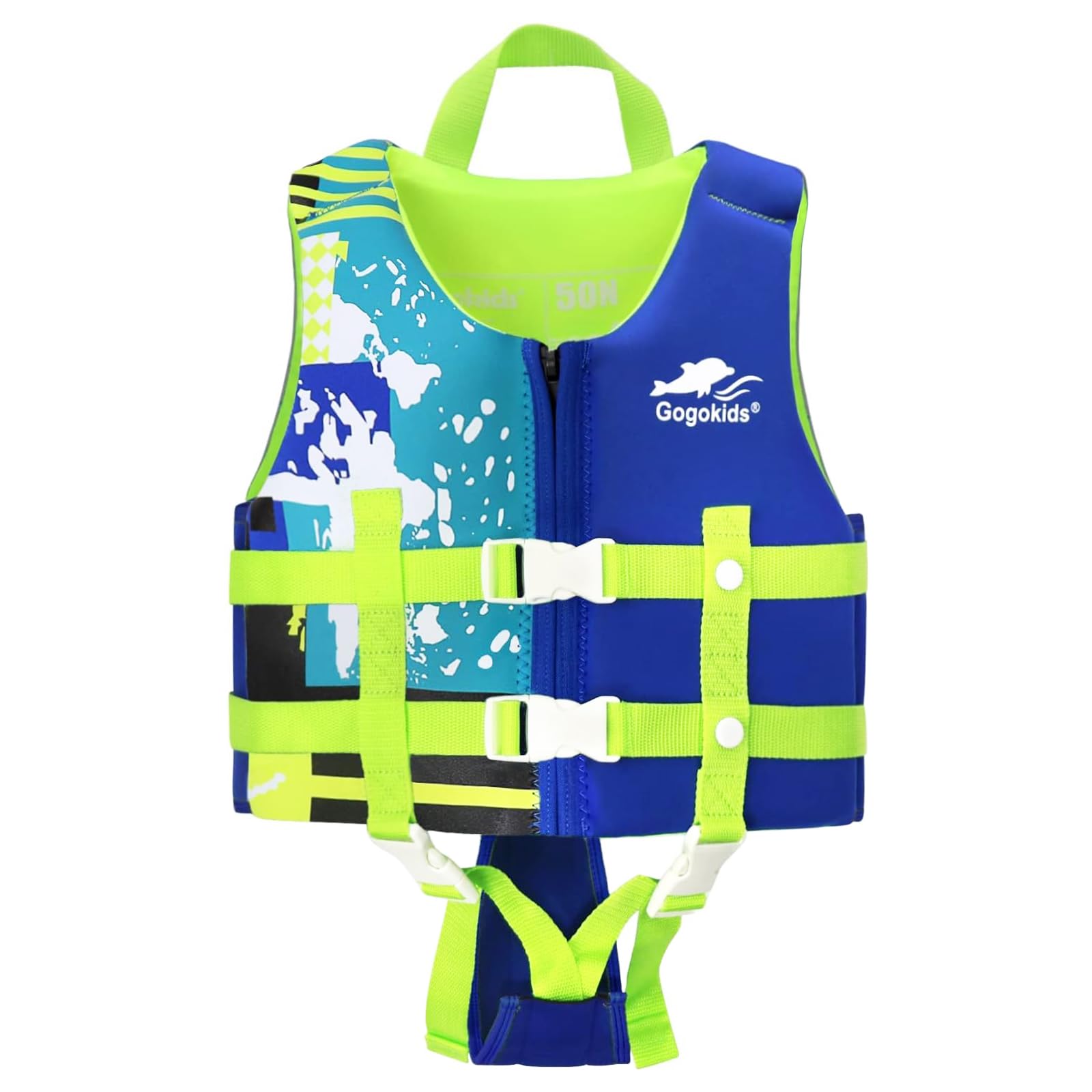 Toddler Swim Vest, Premium Swim Vest for Kid Swimming Jacket for 30-40-50-60-70-80 Lbs Girls and Boys, Toddler Floaties Swimming Aid with Dual Safety Strap for 2-9 Years in Pool/Puddle/Beach