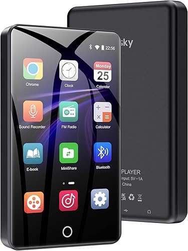 Reproductor WiFi Mp3 con Bluetooth, Oilsky 3.5 pulgadas 1080P pantalla táctil completa MP4 con altavoz, reproductor de audio de alta fidelidad