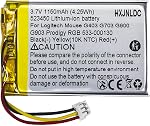 DC 3.7v 2100mAh Remplacement de batterie rechargeable au lithium pour Logitech MX1000 MX-1000 M-RAG97 Souris Bluetooth sans fil 190247-1000, 190247-B000, L-LB2, NTA2253