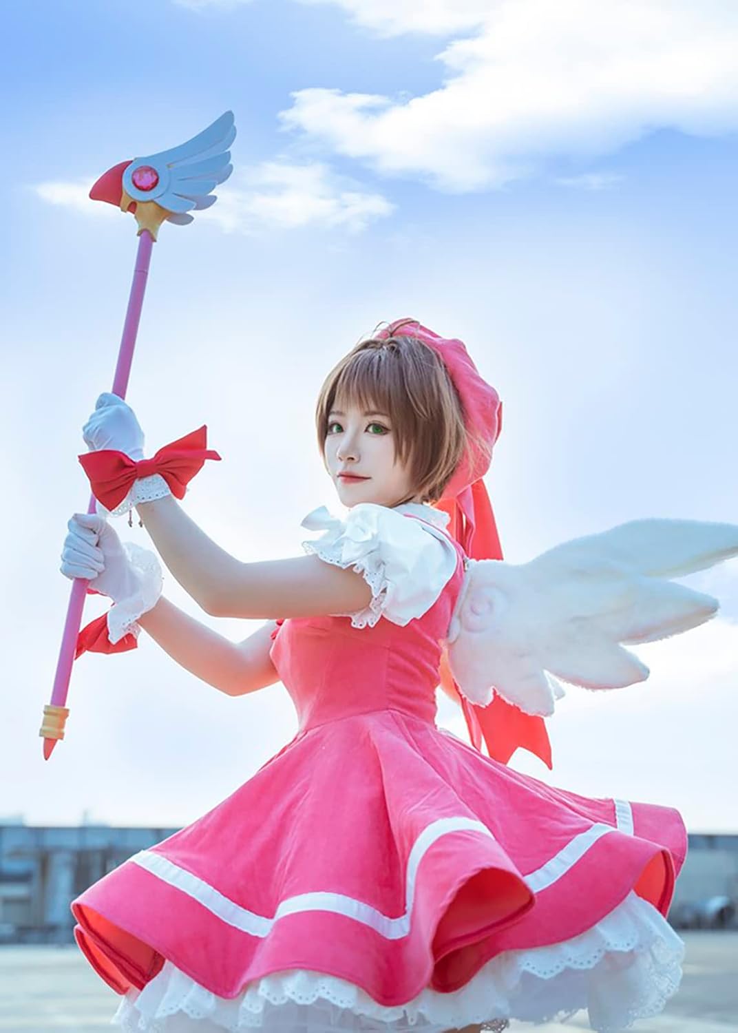 Cardcaptor Sakura Cosplay Sakura Uniform Pink Dress Battle Suit Halloween Outfits