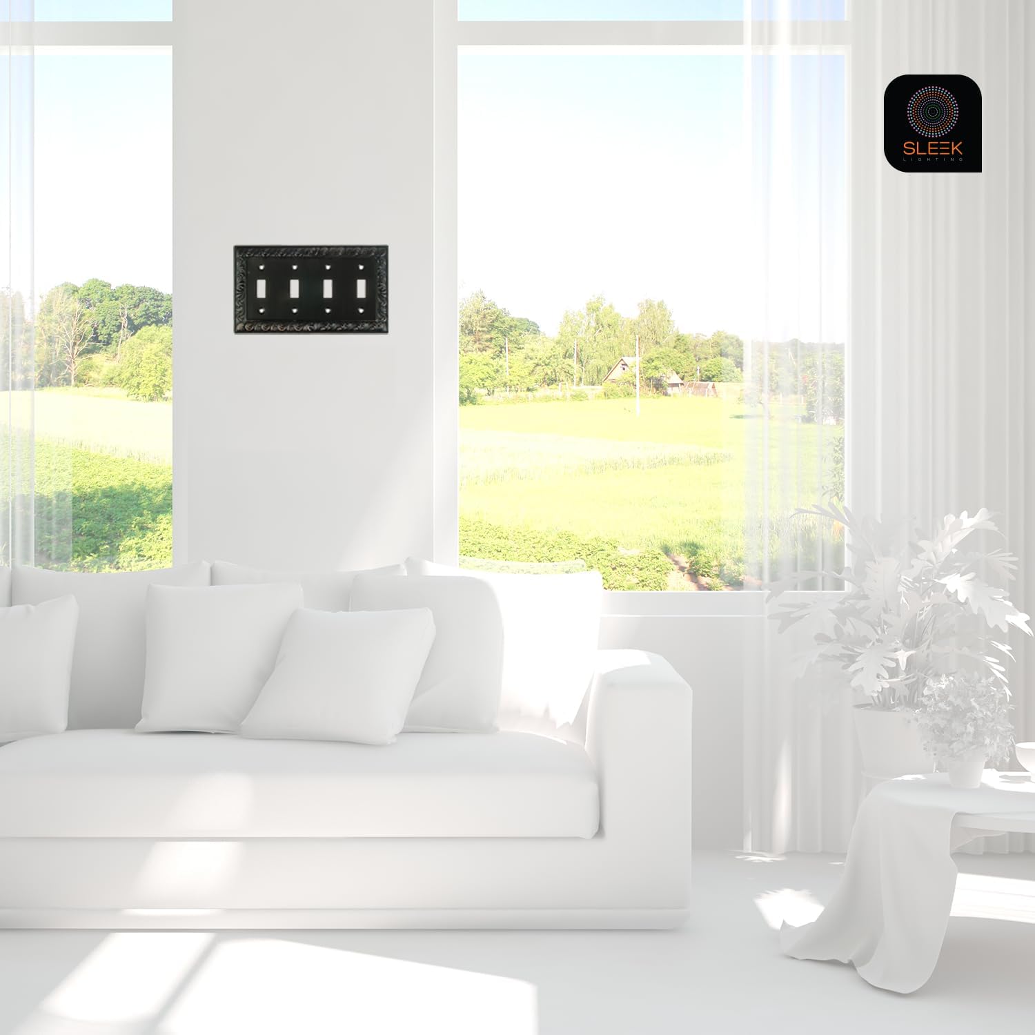 SleekLighting | Beveled Aged Bronze Wall plates | Electric Outlet and Switch Covers | Style: 1 Gang Decorator (2 Pack)